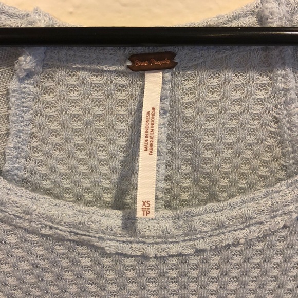 Free people - periwinkle blue thermal sweater - Picture 3 of 3